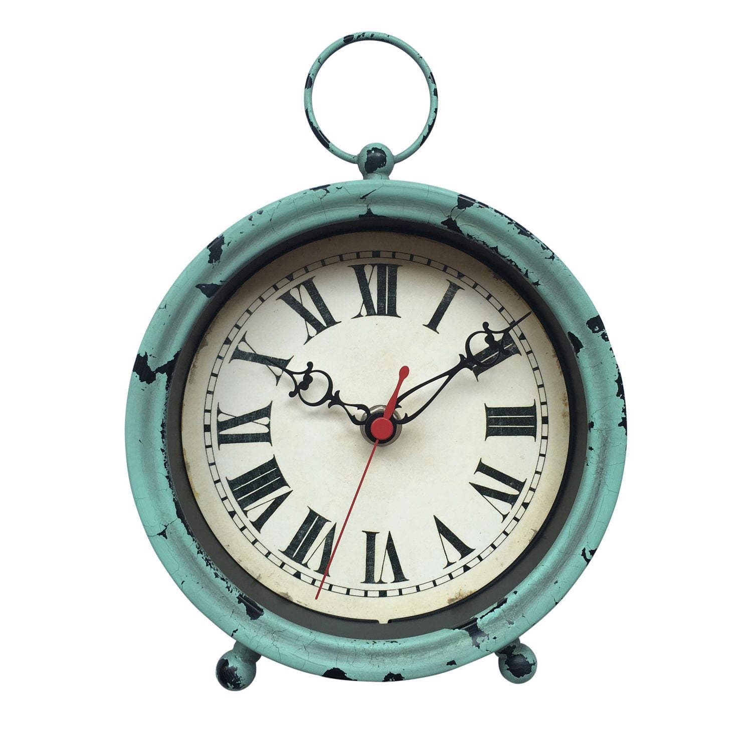 Horloge de table antique en sarcelle