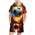 thumbnail image 2 of Amidoa Boys Summer Outfit Sets 2 Piece T-Shirt Graphic Short Sleeve and Shorts Set Kids Clothing Sets Orange Size 8, 2 of 7