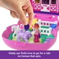 thumbnail image 6 of Polly Pocket Pony Rodeo Compact Playset with 1 Micro Doll, Pet Horses, Food & Styling Accessories, 6 of 8