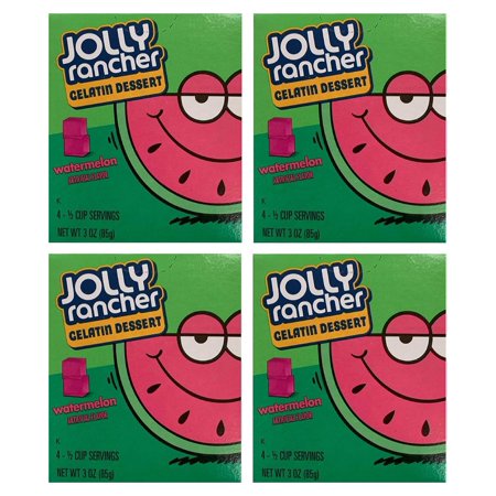 JOLLY RANCHER Gelatin Jello 3 oz (Pack of 4) (Watermelon)