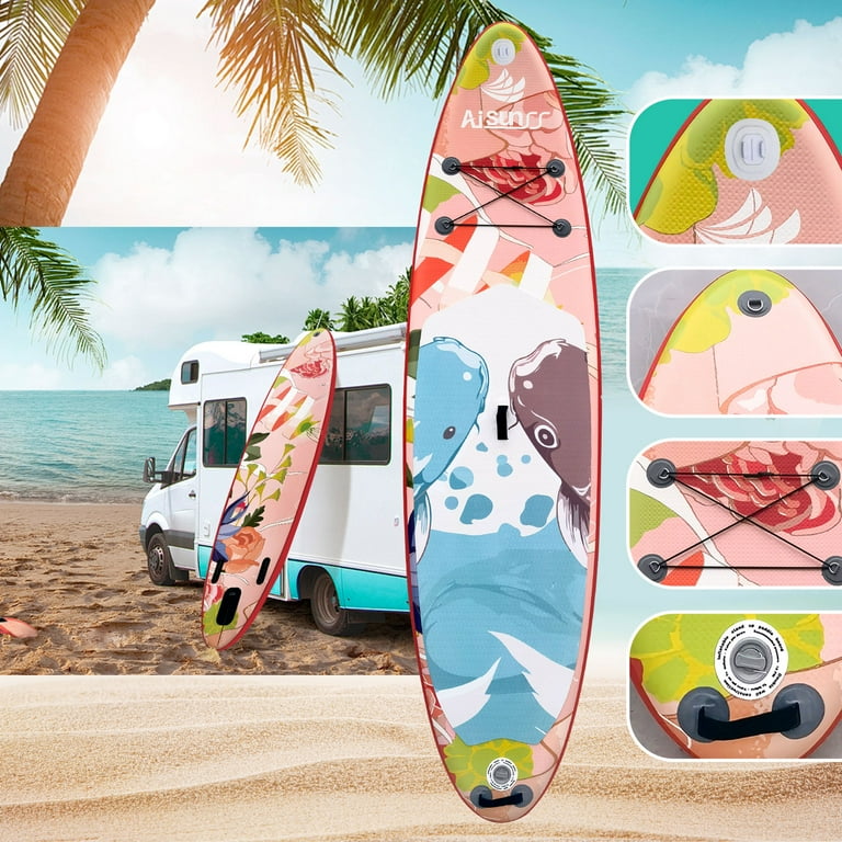 AISUNSS 10.6ft Inflatable Stand Up Paddle Board with Premium SUP