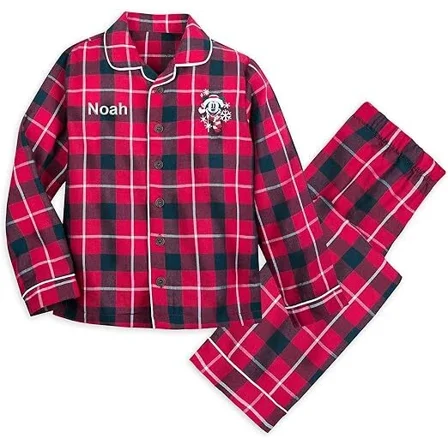 Disney Mickey Mouse Holiday Plaid Flannel Pajamas for Boys, Size 4