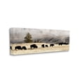 thumbnail image 3 of Grazing Bison Rural Country Fog Animals & Insects Photograph Gallery Wrapped Canvas Print Wall Art, 3 of 7