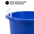 thumbnail image 3 of United Solutions 19 Gallon Large Plastic Utility Tub w/ Rope Handle, Blue 2 Pack, 3 of 9