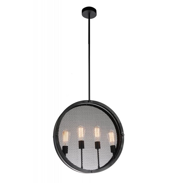 CWI Lighting 4 S'Allume Pendentif avec Finition Noire