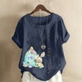 thumbnail image 1 of Daisyyozoid Chandail en Molleton Drôle de Jour de Pâques pour Femmes Été Surdimensionné Décontracté Col Rond Manches Courtes Imprimé Floral Tops Amples, 1 of 5
