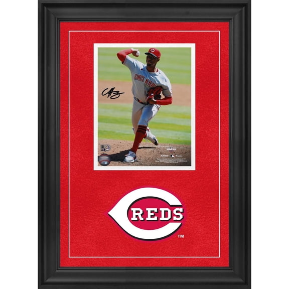 Hunter Greene Cincinnati Reds Deluxe Framed Autographed 8" x 10" Pitching Photograph - Fanatics Authentic Certified