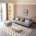 thumbnail image 1 of Holaki 101.97" Wide Suede Reversible Modular Sectional Sofa & Chaise with Ottoman and 3 Pillows, Gray, 1 of 8