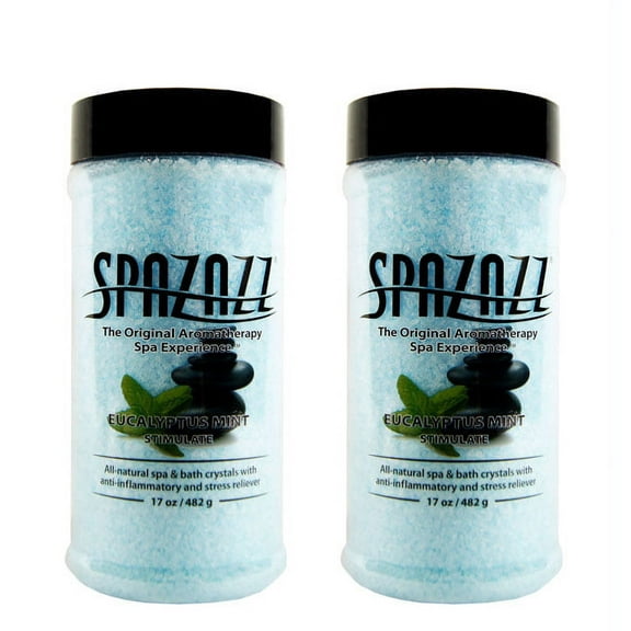 Spazazz Aromatherapy Spa and Bath Crystals - Eucalyptus Mint 17 oz (2 Pack)