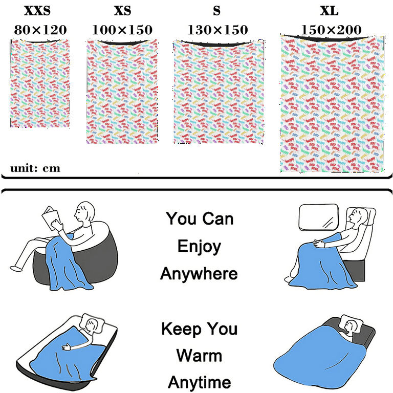 FUNIER Throw Blanket Letter Graphic Print Super Soft Blanket Machine Washable Light Weight Warm Fuzzy Blanket for Living Room Bed Sofa Office Walmart