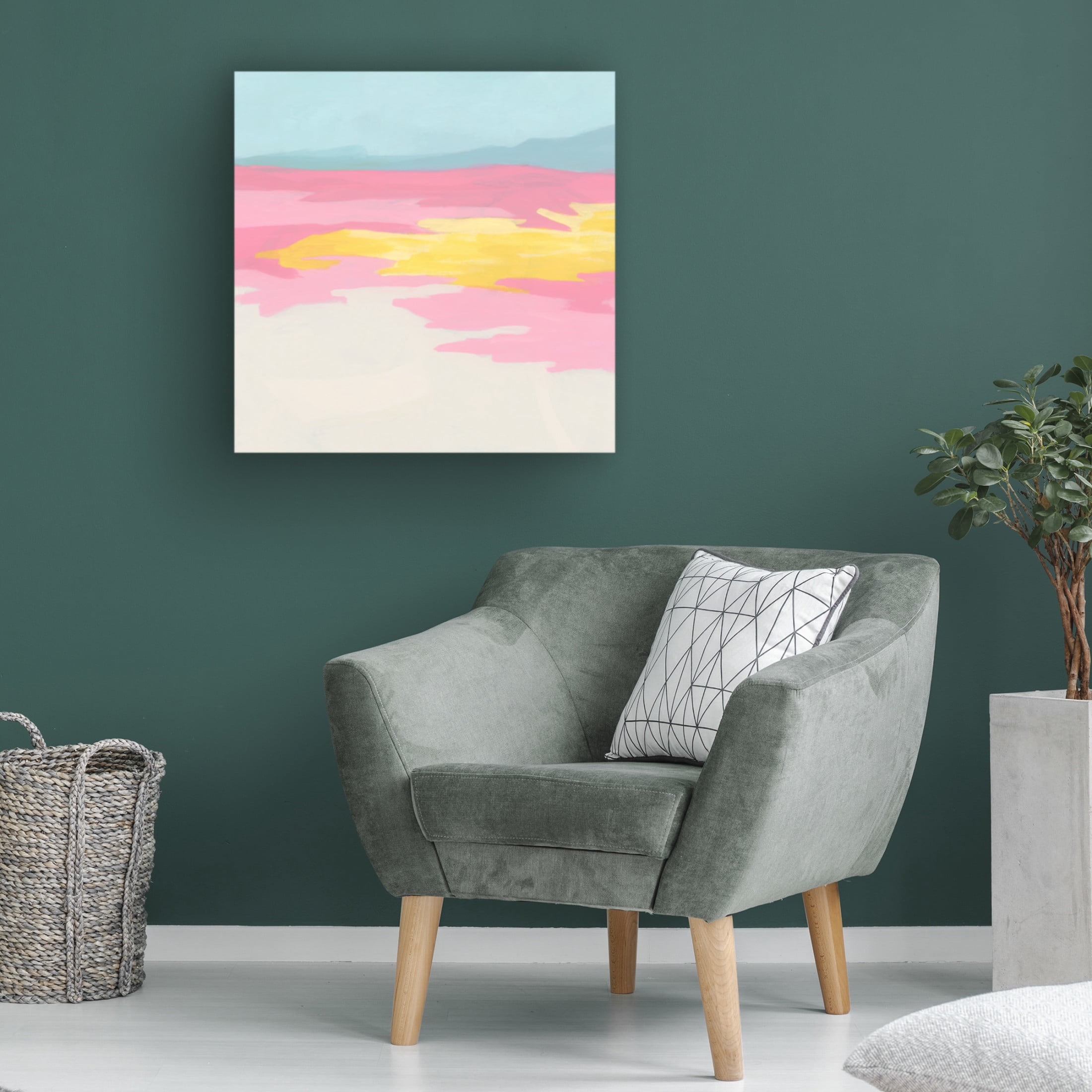 Canvas Wall Art - June Erica Vess 'Flamingo Flats I' Wall Art for Living Room, Bedroom, or Office Décor by Trademark Fine Art - 24 x 24 Inches