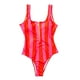 thumbnail image 1 of Gibobby Traje de baño de una pieza Traje de baño de bikini con estampado retro de moda grande para mujer(Rosa,G), 1 of 3