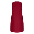 thumbnail image 5 of LIaqionyy Womens Cotton Linen Sleeveless Tank Dress Crew Neck Summer Casual Solid Color Dresses with Pockets, 5 of 6