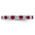 thumbnail image 3 of 14k White Gold 7/8 carat Lab Grown Diamond VS/SI+ G+ and Lab Created Ruby Size 8.5 Eternity Band, 3 of 6