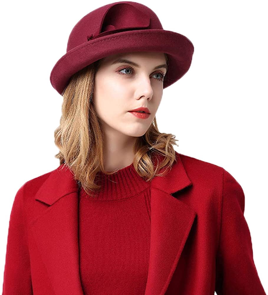 Women Wool Felt Plume Church Dress 