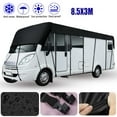 thumbnail image 2 of Caravan RV Roof Protective Cover Protection Tarpaulin 210D Waterproof with 26Pcs Windbreak Belts for 8.5X3Meters, 2 of 8