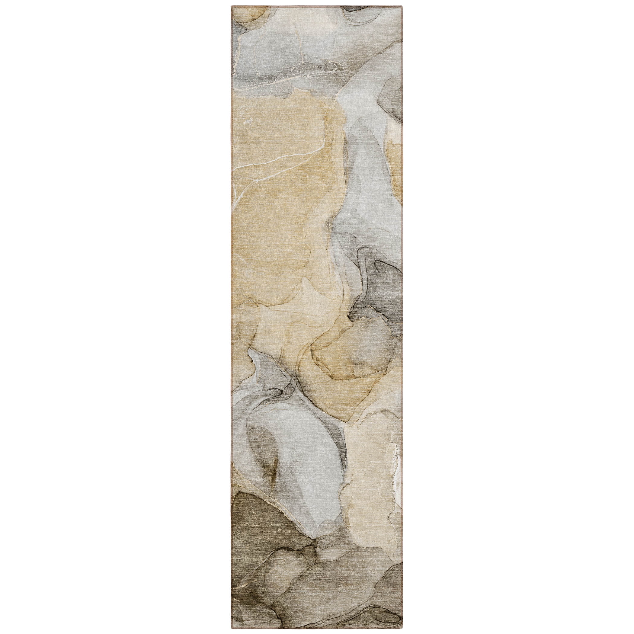 Addison Rugs Chantille Indoor/Outdoor Transitional Watercolors Brown Washable Runner Rug, 2'3" x 7'6"