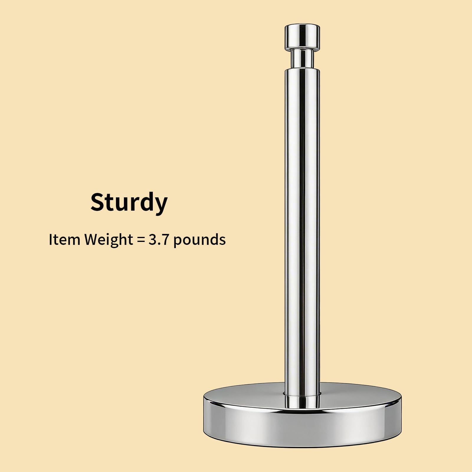 Paper Towel Holder Countertop  With Weighted Base Non Slip Standing Roll For Kitchen Bathroom Stainles Steel (chrome)