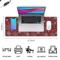 thumbnail image 5 of Long Mouse Pads for Desk,Red Christmas Snowflake Pattern Desk Mats on Top Of Desks, Desk Mouse Pad Extra Large with 3mm Non-Slip Base and Stitched Edge for Gaming,Office,Work,Home 31.5x11.8in, 5 of 5