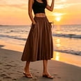 thumbnail image 5 of Aboser Women's Wide Leg Capri Pants Summer Casual Lounge Culottes Plus Size Flowy Capris Elastic High Waisted Cropped Trousers Loose Fits Travel Vacation Pants with Pockets, 5 of 6