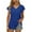 Blue, variant on Tbopshirt Womens Top Women Fashion Solid Casual V-Neck Short Sleeve Loose T-Shirt Blouse Tops