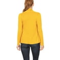thumbnail image 3 of Moa Collection Women's Long Sleeve Draped Neck Open Front Waist Length Solid Cardigan, 3 of 4