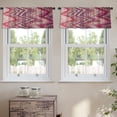 thumbnail image 2 of LALILO Kitchen Curtain Valance Color White Red Brown Rod Pocket Window Curtain 52"x 18" Set of 2, 2 of 6