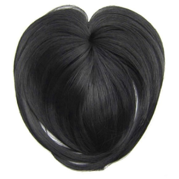 (1b)Silky Clip-on Hair Topper Wig Heat Resistant Fiber Hair Extension For Women
