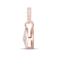 thumbnail image 3 of Round Shape Lab Grown Diamond Flower Cluster Pendant Necklace with Halo in 14K Rose Gold Jewelry For Women with 18" Silver Long Rope Chain (0.17 Cttw, H Color, SI2 Clarity), 3 of 6