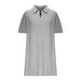 thumbnail image 3 of ZZwxWA Women Henley V-Neck Dresses Summer Short Sleeve Loose Fitted Casual Collared T-Shirt Dress, 3 of 6