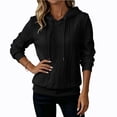 thumbnail image 4 of Tqcoqu Women's Cable Knit Textured Pullover Hoodie,Drawstring Hood Long Sleeve Loose Casual Sweatshirt Tops For Fall Winter,Black Women's S-XXL, 4 of 6