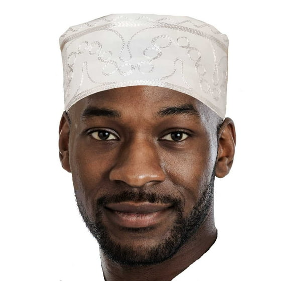 Off-White Adebo African Kufi Hat with White Embroidery
