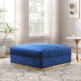 thumbnail image 6 of Modway Sanguine Modern Style Velvet and Stainless Steel Ottoman in Navy, 6 of 6