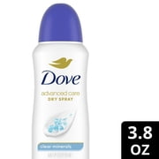 2 Pack - Dove Advanced Care Dry Spray Antiperspirant Deodorant - Clear Minerals - 3.8 oz Packaging may vary