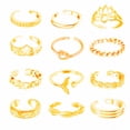 thumbnail image 4 of Womens Toe Ring Set Twelve Pieces Alloy Lotus Rhinestone, 4 of 4