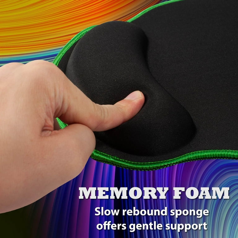 Insten Mouse Pad With Wrist Support Rest, Stitched Edge Mat