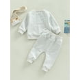 thumbnail image 4 of Bagilaanoe 2Pcs Toddler Baby Girl Boy Long Pants Set Long Sleeve Sweatshirt Pullover Tops+ Trousers 6M 12M 18M 24M 3T Kids Casual Sweatsuit, 4 of 9