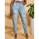 thumbnail image 3 of Escalera arruinada media alza más tamaño jeans ajustados Rosegal  Vaqueros de talla grande, 3 of 5