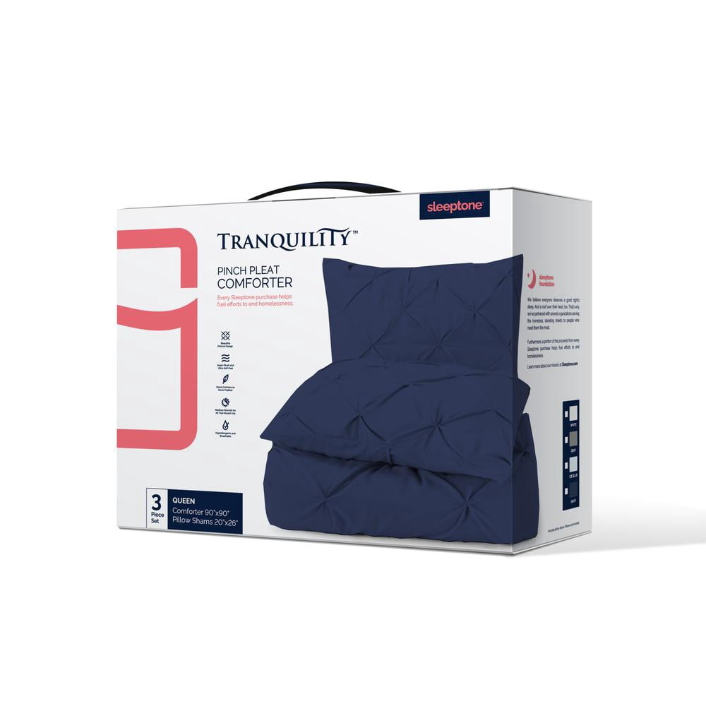 Navy Blue Queen Microfiber 110 Thread Count Washable Down Alternative Comforter