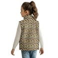 thumbnail image 2 of Garronmavis Yellow Leopard Print Kids Outerwear Vest 4T Comfortable Boys Zip Up Vests Versatile Zipper Winter Sleeveless Jacket with Pockets Fashion Warm Winter Coat with Pocket, 2 of 7