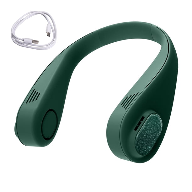 Ventilador de cuello Ventilador colgante eléctrico recargable Enfriador portátil ajustable para trabajo deportivo, Verde Noticed HA004386-03B