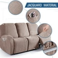 thumbnail image 3 of TAOCOCO Rrecliner Loveseat Slipcover, Stretch Reclining Couch Covers 3 Piece Separate Sofa Slipcover with Pockets, Khaki, 3 of 8