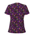 thumbnail image 4 of Naloa Mardi Gra2 Print T-Shirts Short Sleeve V Neck Tees for Women Fashion Tops Trendy Lightweight Soft Casual Summer Outfits Clothes, 4 of 5