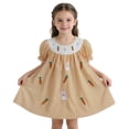 thumbnail image 4 of Fiaer Toddler Easter Dress Cute Short Sleeve Carrot Plaid Dresses Baby Girl Easter Outfit,Size 1-5 Years Orange 90, 4 of 4