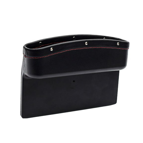 Chidian Car Garbage Trash Can Seat Slot Insert Box Car Trash Bin Classic Leather Waste Basket Rubbish Items Storage Bin for Auto Car Sedan Taxi (Black)
