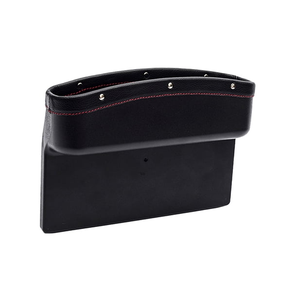 Car Garbage Trash Can Seat Slot Insert Box Car Trash Bin Classic Leather Waste Basket Rubbish Items Storage Bin for Auto Car Sedan Taxi (Black)
