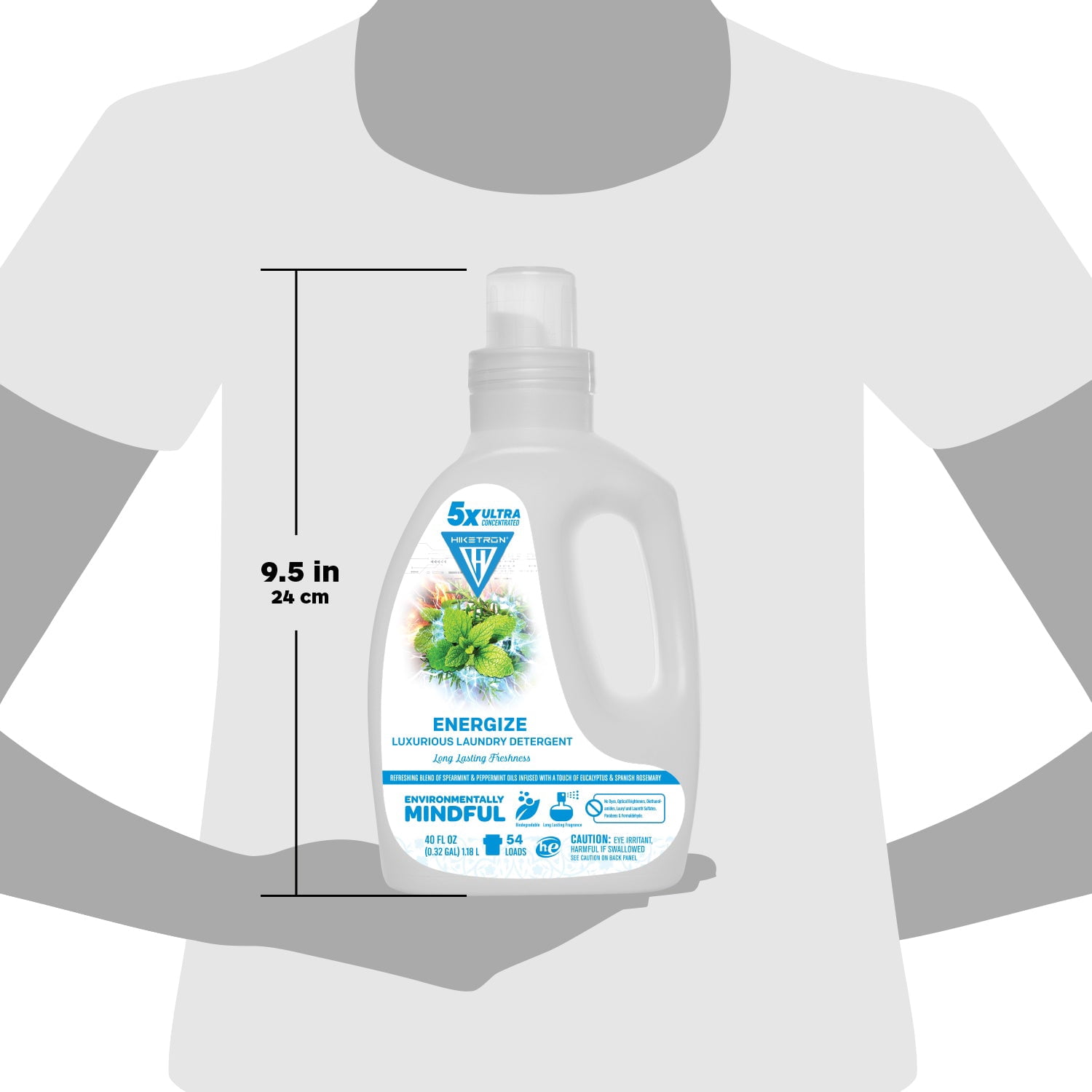 Hiketron | Energize | Long Lasting Scented Liquid Laundry Detergent | Ultra Concentrated | Machine Friendly | Stain Remover | 2 Pack (80 fl oz, 54 Loads)