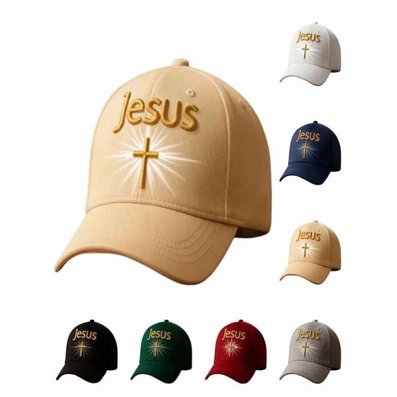 QSAWXQZ Unisex Christian Hat Jesus Embroidery Baseball Cap Women Men Outdoor Sun Protection Hat Free Size