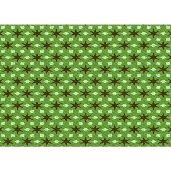 Ahgly Company Machine Washable Indoor Rectangle Transitional Green Area Rugs, 5' x 8'