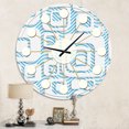 thumbnail image 2 of Designart '3D Motif Blanc et Bleu I Horloge Murale Moderne Mi-Siècle, 2 of 4